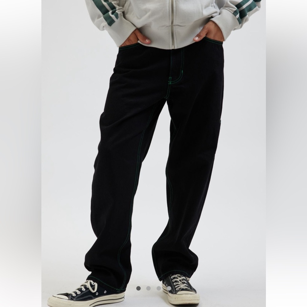 BDG Black Denim with Green Accents
